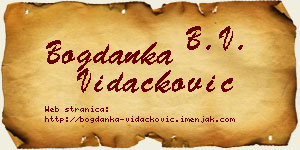 Bogdanka Vidačković vizit kartica
